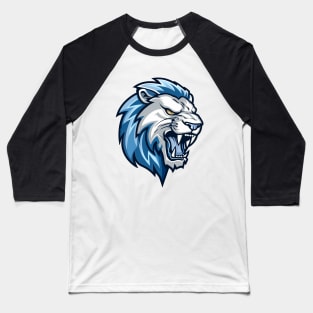 Blue Lions Head Baseball T-Shirt